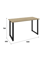 Стол С-600 блэквуд ячменный/каркас черный (1350х600)