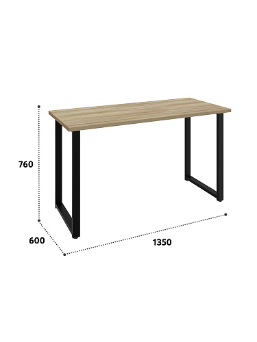 Стол С-600 блэквуд ячменный/каркас черный (1350х600)