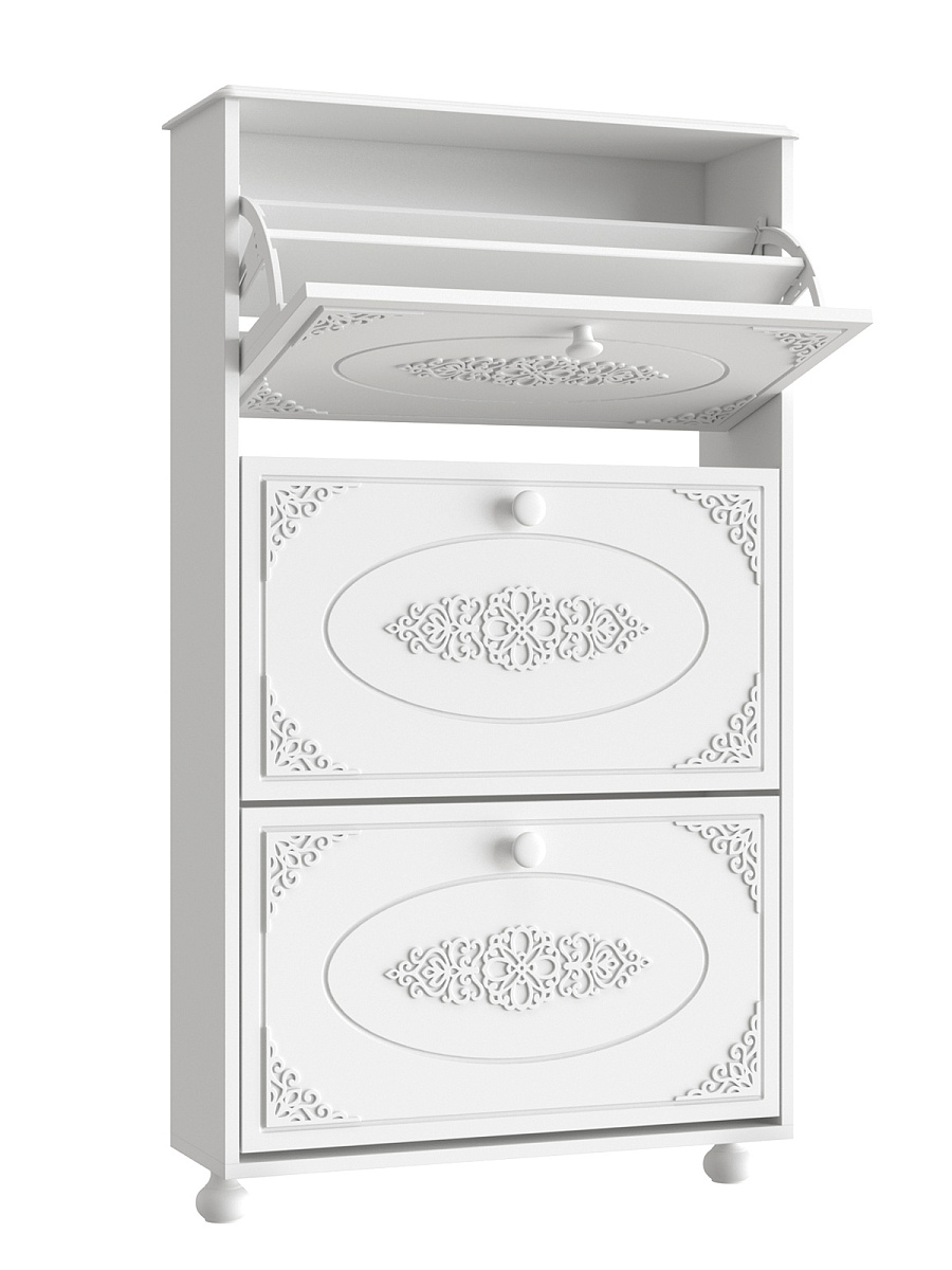 Тумба для обуви (обувница) Ассоль АС-46 белое дерево