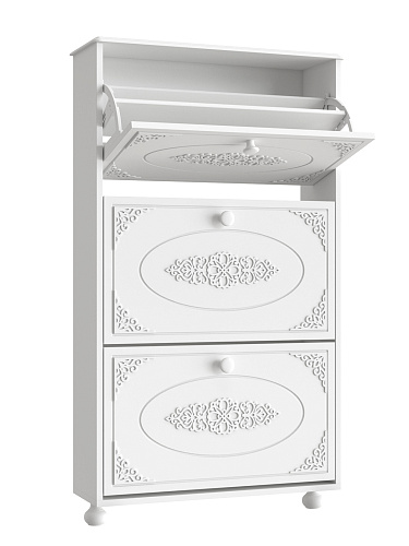 Тумба для обуви (обувница) Ассоль АС-46 белое дерево