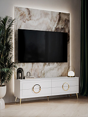 Тумба ТВ Оливия ОЛ-04 белый бриллиант/бланж