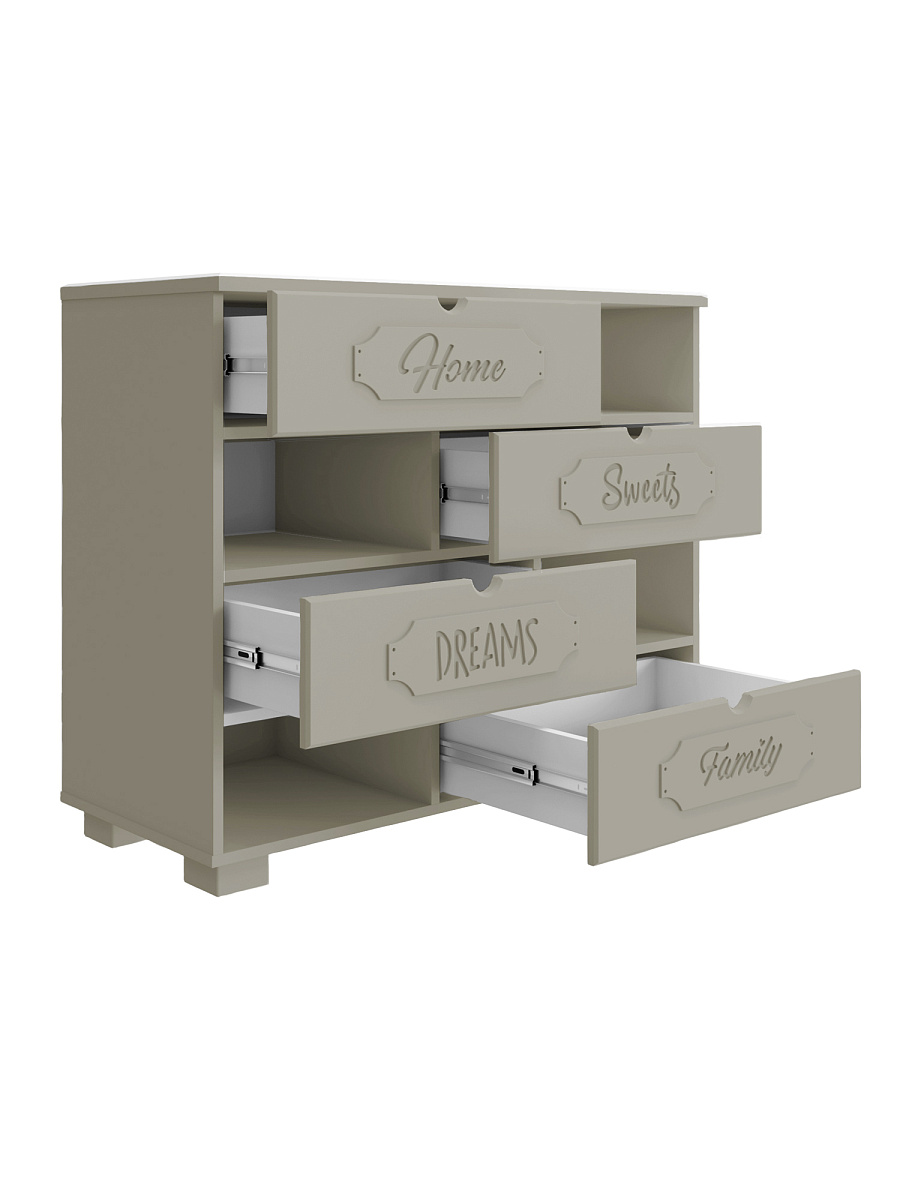 Комод ДримСтар ДС-10 глиняный серый/риолит