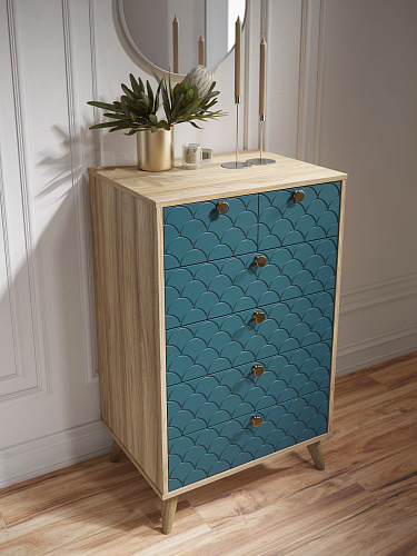 Комод Велламо ВО-02 блэквуд ячменный/морская волна