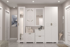 Шкаф-пенал с зеркалом «Монблан» МБ-22К белое дерево