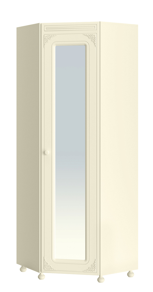 Шкаф угловой Ассоль плюс АС-52К с зеркалом (правый) ваниль