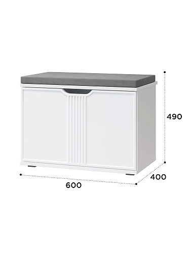 Тумба Эмилия ЭЛ-4К (с подушкой) белый структурный/меренга