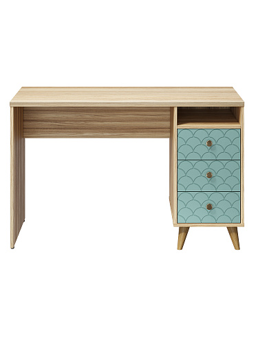 Стол Велламо ВО-17 блэквуд ячменный/бирюза (правый)