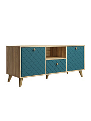 Комплект мебели для гостиной Велламо ВО-117 блэквуд ячменный/морская волна