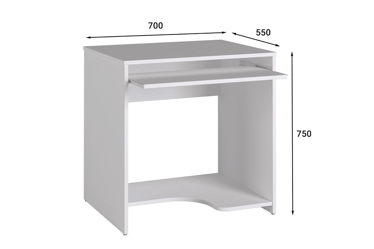 Стол компьютерный С-233 белый структурный