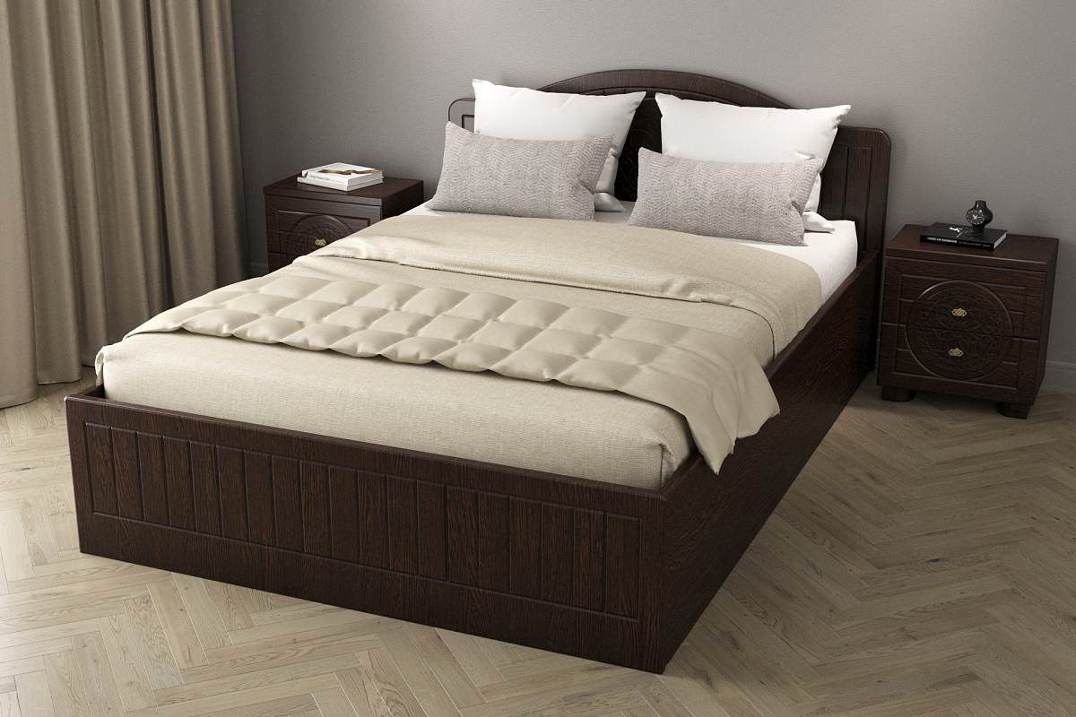 Кровать Монблан МБ-608К (2000х1200) венге/орех шоколадный