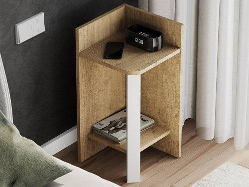 Этажерка Э-01 дуб крафт золотой/белый