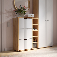 Тумба Эмилия ЭЛ-42 дуб крафт золотой/меренга