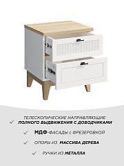 Тумба прикроватная Ларри ЛР-04 блэквуд ячменный/белый бриллиант/бланж