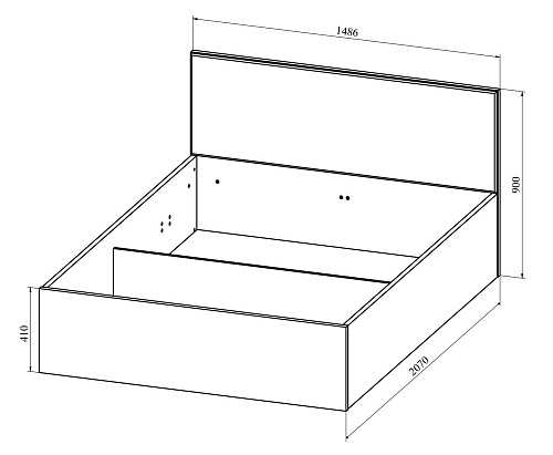 Кровать Анастасия АН-29К (2000x1400) дуб роше