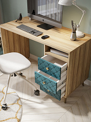 Стол Велламо ВО-17 блэквуд ячменный/морская волна (правый)