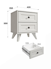 Тумба прикроватная Вильям ВМ-14 кашемир/шарли керамика
