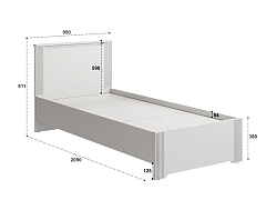 Кровать Эмилия ЭЛ-27 (90х200) кашемир/шарли керамика