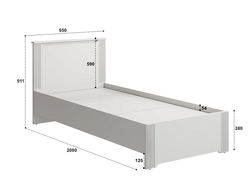 Кровать Эмилия ЭЛ-27 (90х200) кашемир/шарли керамика