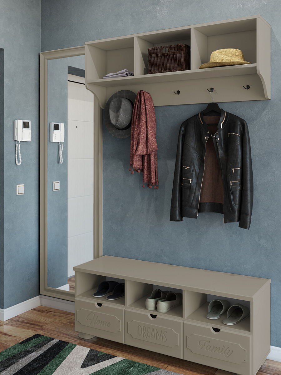 Вешалка ДримСтар ДС-30 глиняный серый