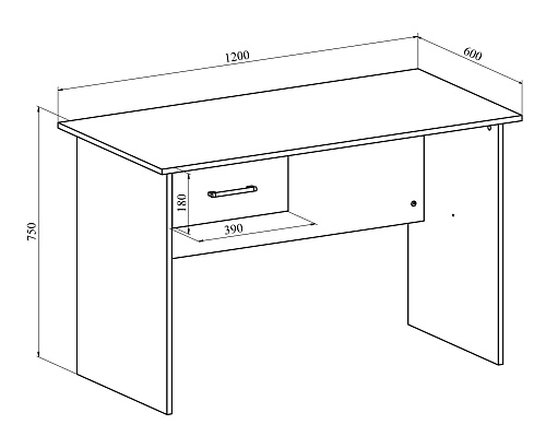 Комплект стол с тумбой  ОФ-112K+ОФ-26 дуб крафт табачный