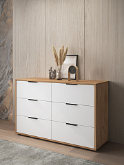 Комод Оптима ОП-15 (1202х426) дуб крафт золотой/меренга