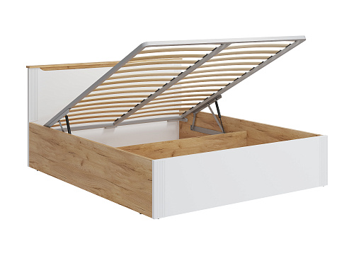 Кровать с ПМ Эмилия ЭЛ-34 (160х200) дуб крафт золотой/меренга