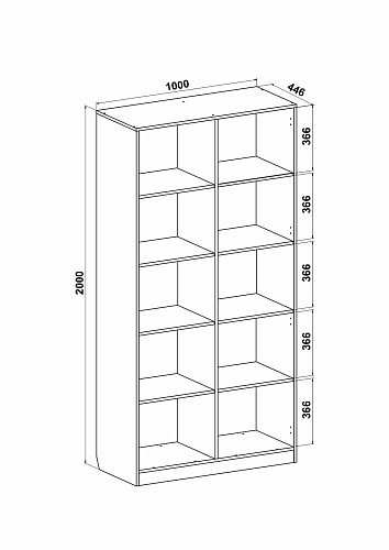 Шкаф-пенал Анастасия АН-4К (открытый) венге луизиана