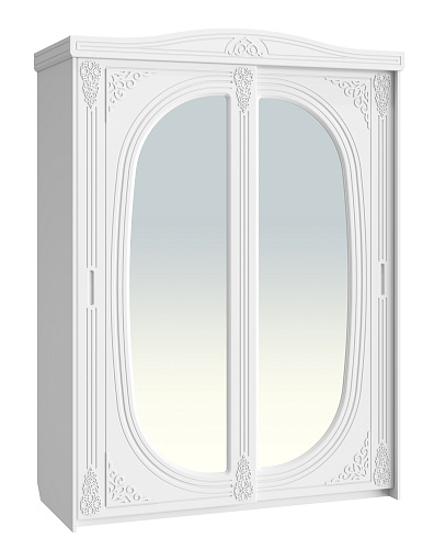Шкаф-купе с зеркалом Ассоль АС-16 белое дерево
