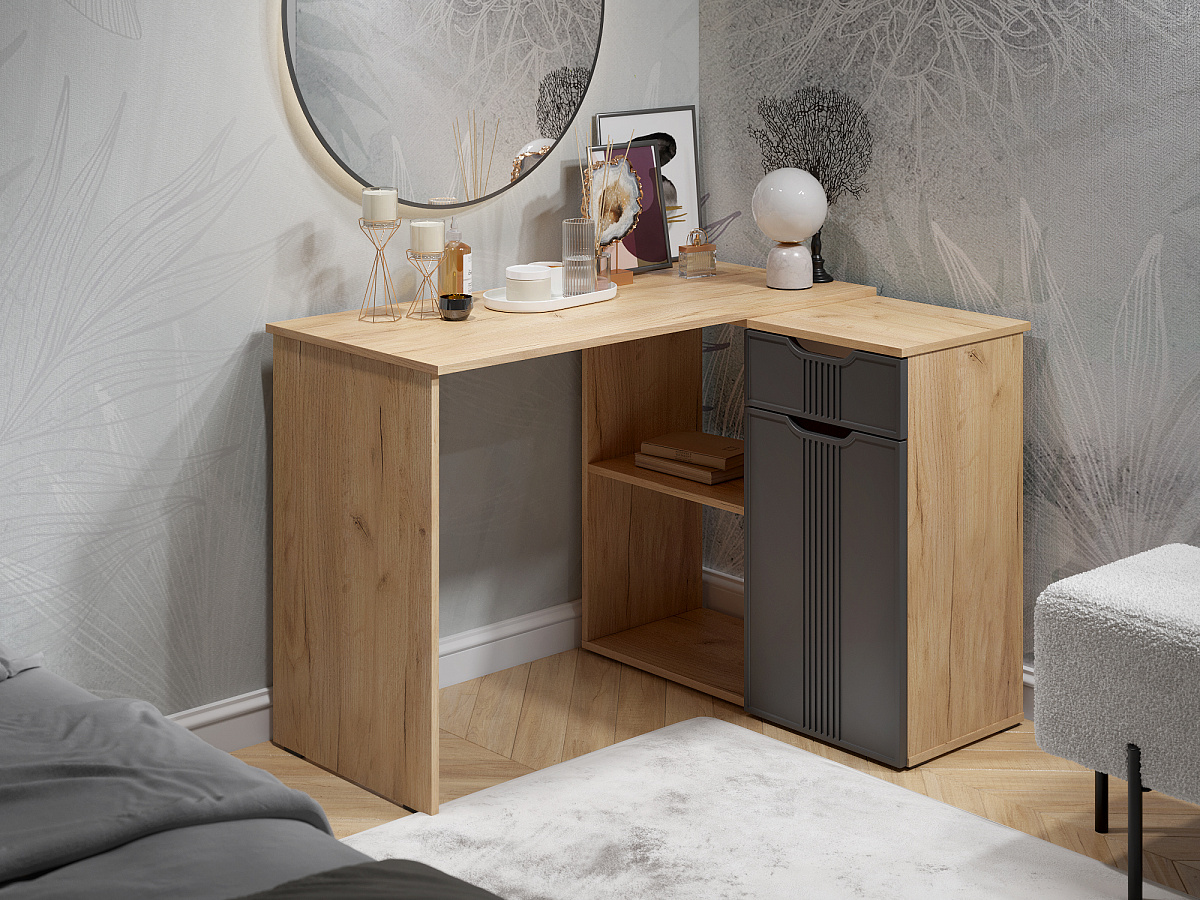 Стол угловой Эмилия ЭЛ-46 дуб крафт золотой/графит