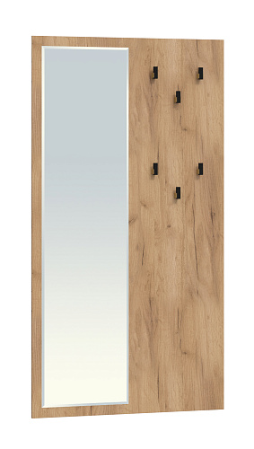 Вешалка с зеркалом Виктория ВИ-21 дуб крафт золотой