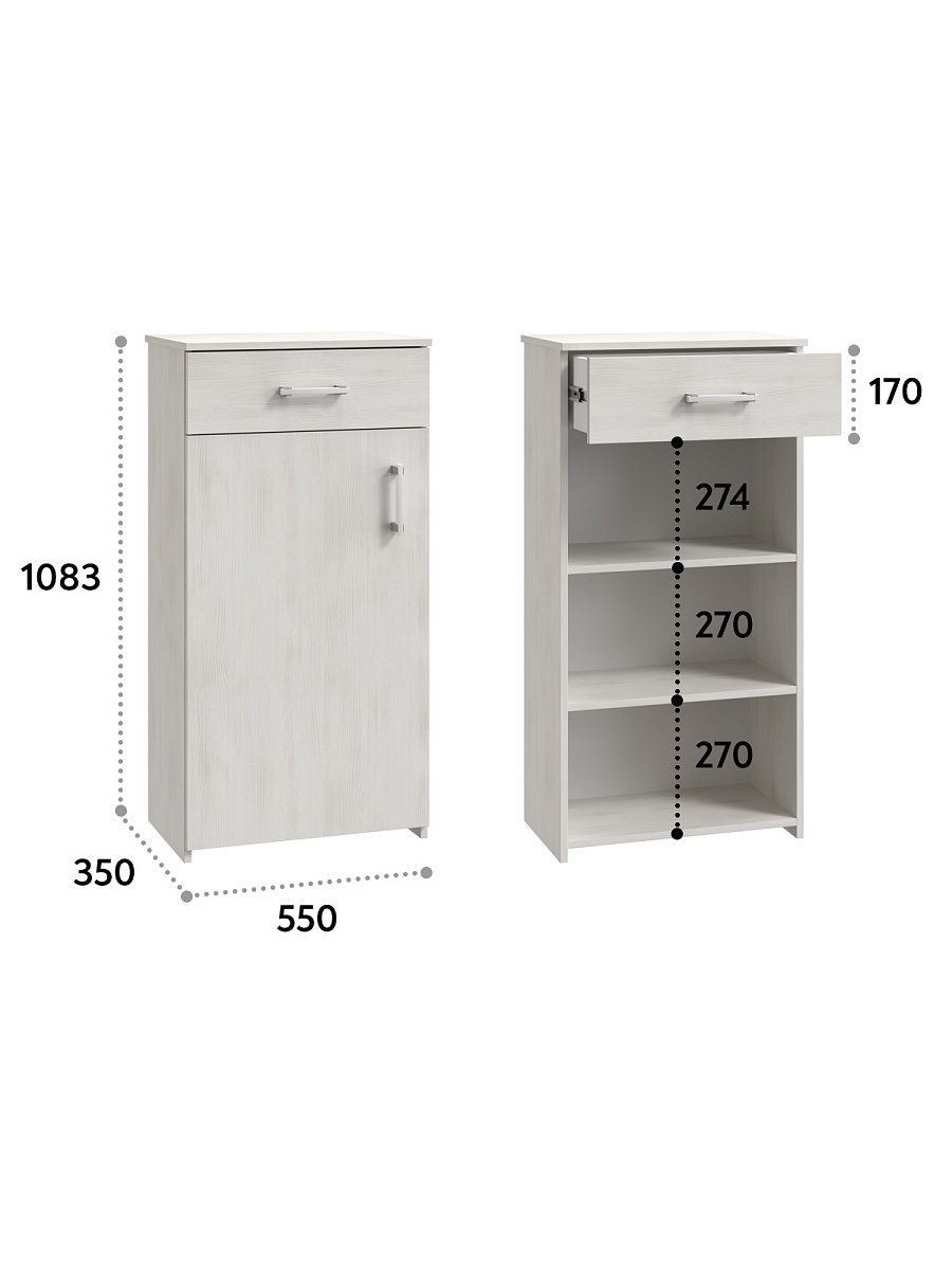 Тумба Агата АТ-2 северное дерево светлое