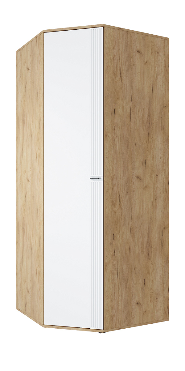 Шкаф угловой Эмилия ЭЛ-17К глухой дуб крафт золотой/меренга