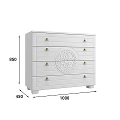 Комод «Монблан» МБ-37К белое дерево