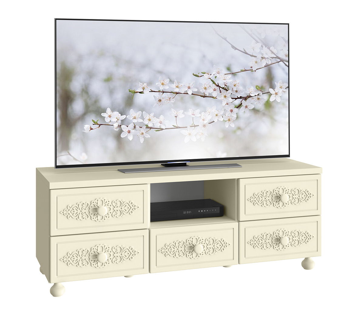 Тумба под ТВ Ассоль плюс АС-56 ваниль