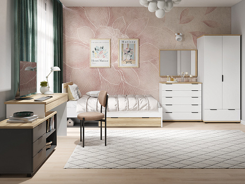 Комод Скайлайт СЛ-11К блэквуд ячменный/белый/меренга