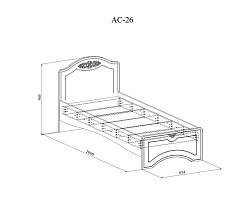 Кровать Ассоль АС-26 (2000х800) белое дерево