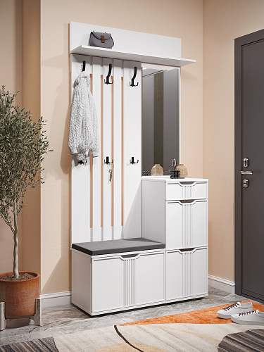 Тумба Эмилия ЭЛ-3 белый структурный/меренга