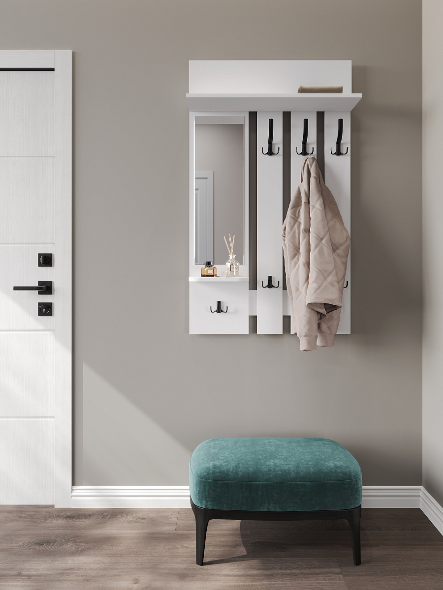 Вешалка настенная ВН-10 белый структурный/меренга