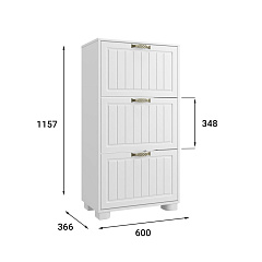 Тумба для обуви (обувница) «Монблан» МБ-34К белое дерево