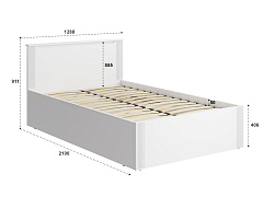 Кровать с ПМ Эмилия ЭЛ-32 (120х200) белый структурный/меренга