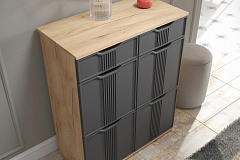 Комод Эмилия ЭЛ-20 дуб крафт золотой/графит