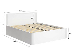 Кровать с ПМ Эмилия ЭЛ-34 (160х200) белый структурный/меренга