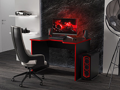 Геймерский стол С-241 черный/красный (1100х750)