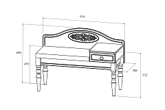 Банкетка Ассоль АС-41 (ящик справа) белое дерево