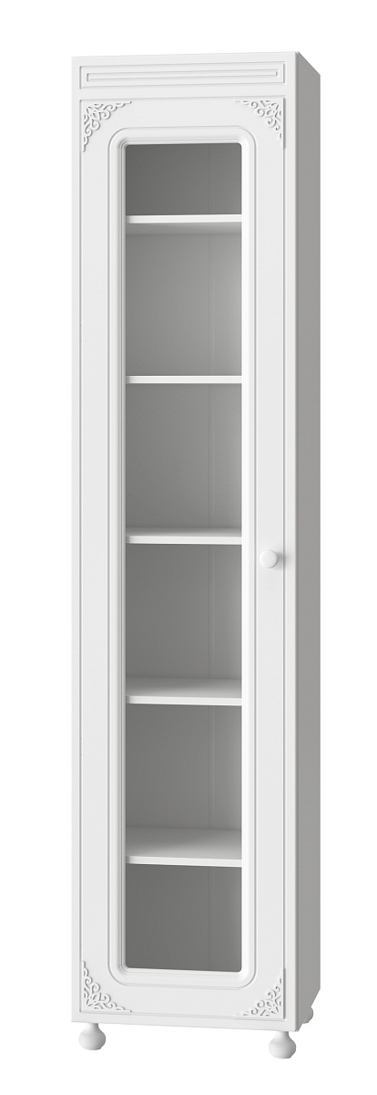 Шкаф Ассоль АС-533К со стеклом (левый) белое дерево