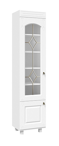 Шкаф-витрина со стеклом  Элизабет ЭМ-4 (левый) белое дерево