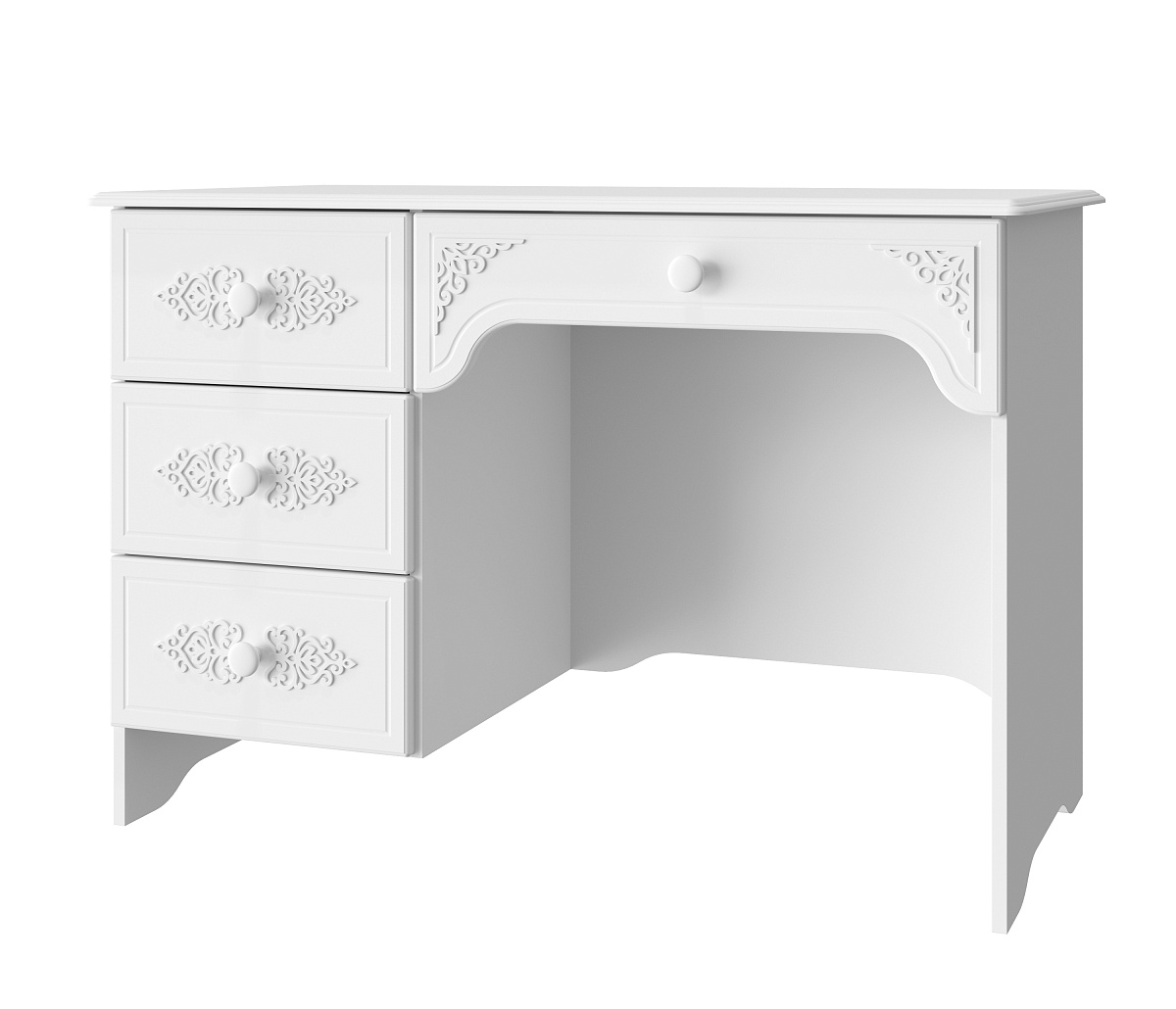 Стол письменный левый Ассоль АС-6 белое дерево