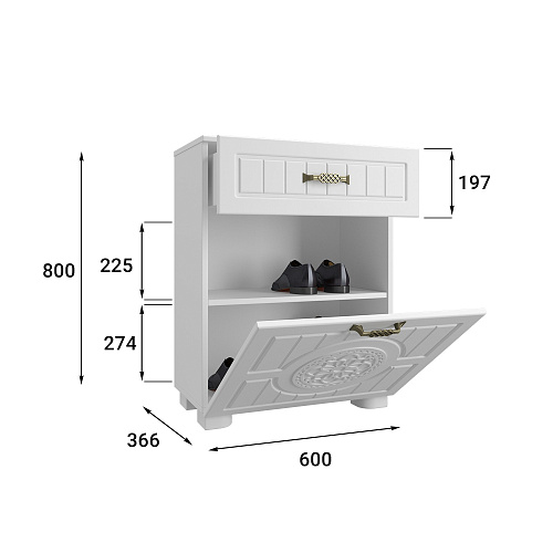 Тумба «Монблан» МБ-31К белое дерево