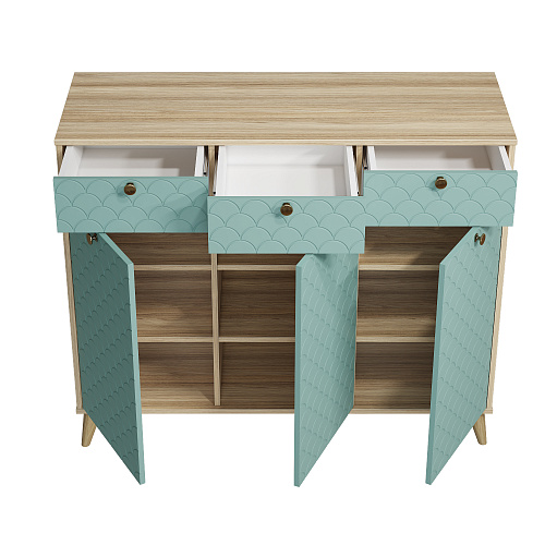 Тумба Велламо ВО-05 блэквуд ячменный/бирюза