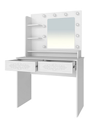 Туалетный столик с зеркалом Ассоль Лайт ТСН-5 белое дерево